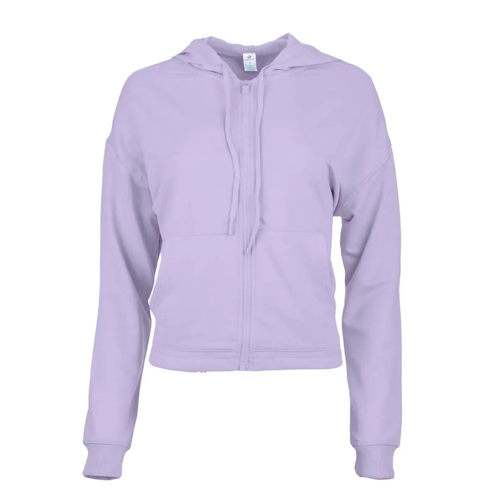 NWT $45 90 Degree by Reflex Women's Terry Brushed Hoodie Jacket